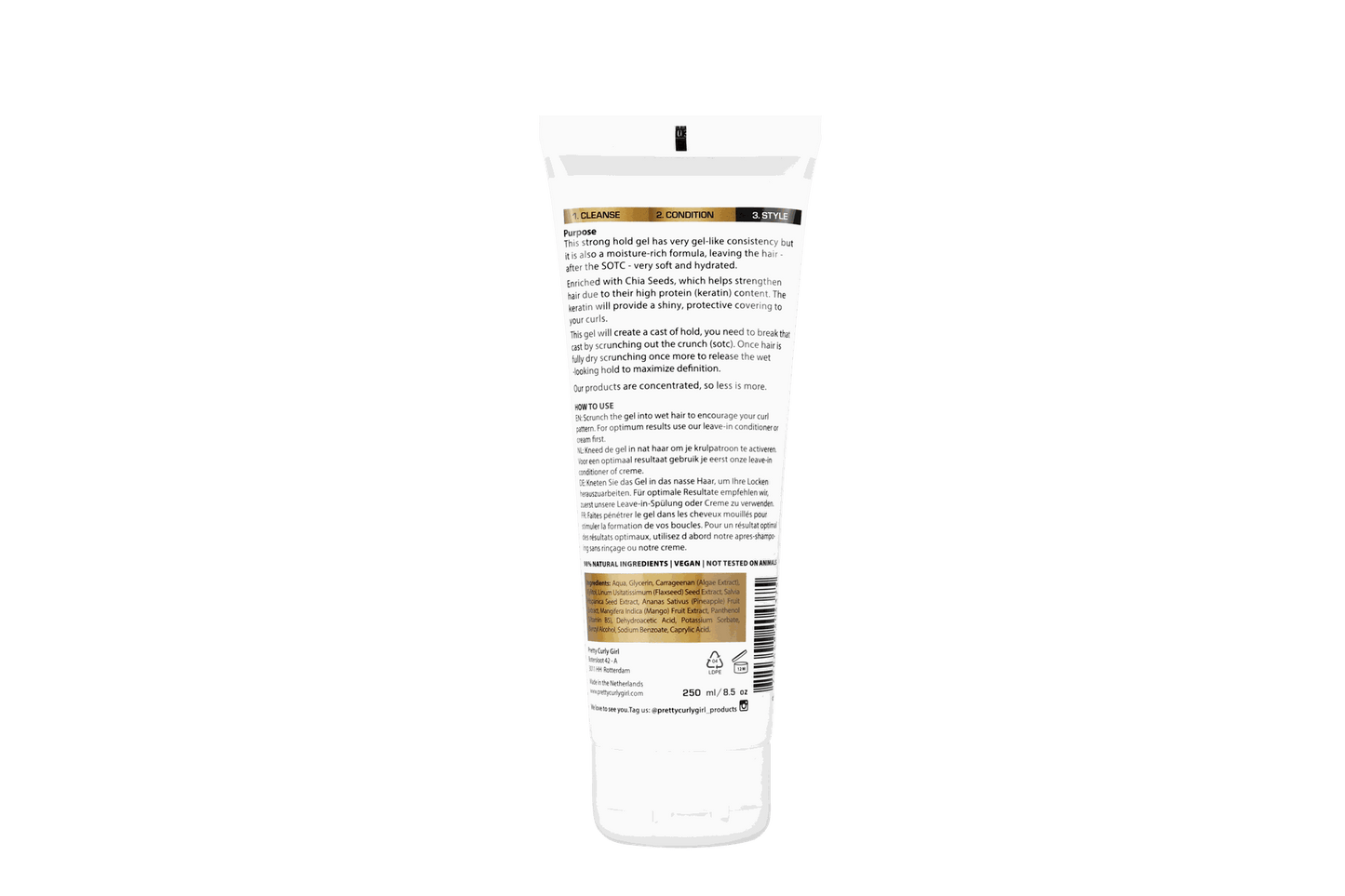 Extra strong hold curl gel Netherlands Pretty Curly Girl 250ml product image