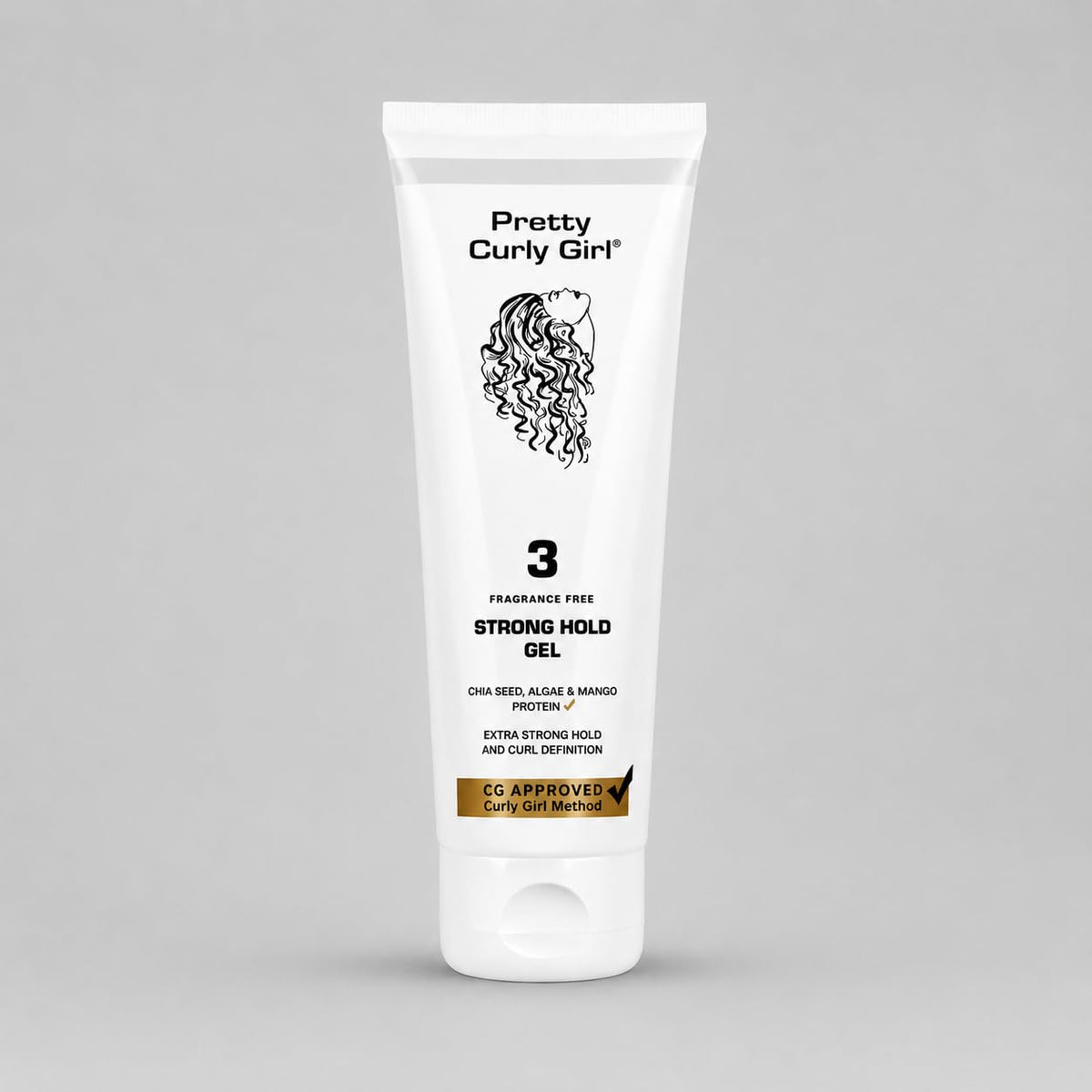 Pretty Curly Girl Extra Strong Hold Gel (Fragrance Free) 250 ml / 8.5 oz, made in the Netherlands