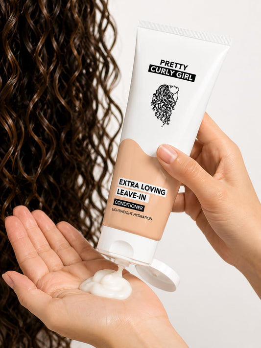 Pretty Curly Girl Extra Loving Leave-In Conditioner 250 ml / 8.5 oz, Lightweight Hydration, made in the Netherlands