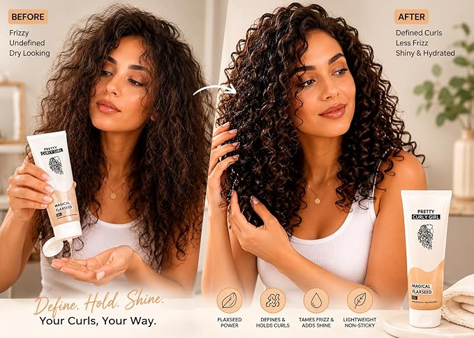 Pretty Curly Girl Magical Flaxseed Gel (Medium Hold & Curl Definition) 250 ml / 8.5 oz, made in the Netherlands