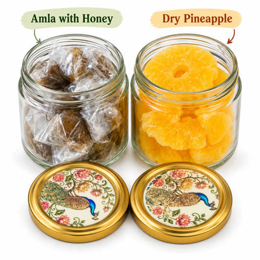 Gift Hamper with Imported Dried Fruits Box – 2 Glass Jars