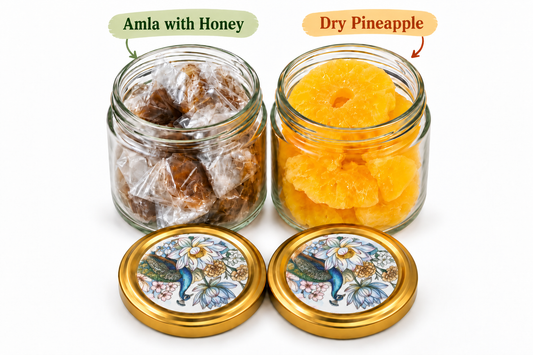 Gift Hamper with Imported Dried Fruits – 2 Glass Jars (Design 4)