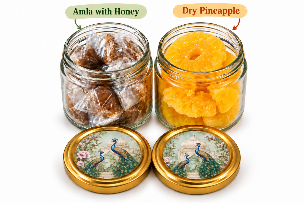 Gift Hamper with Imported Dried Fruits – 2 Glass Jars (Design 5)