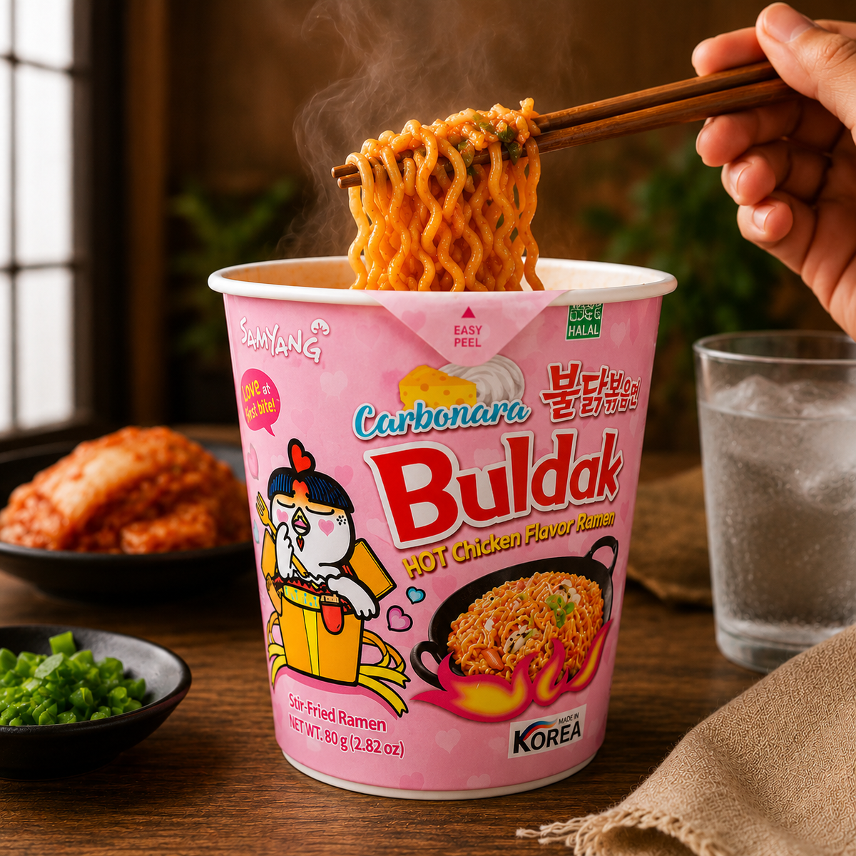 Samyang Buldak Carbonara Hot Chicken Flavor Ramen Cup 80g | Imported from Korea