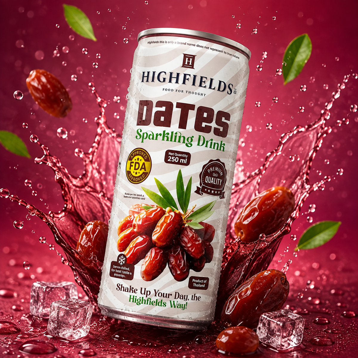 Highfields Dates Sparkling Drink 250ml – Imported from Thailand