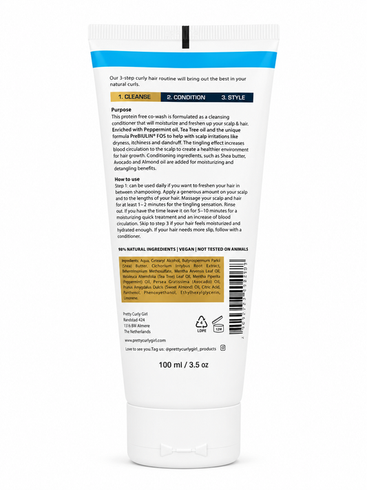 Pretty Curly Girl Peppermint Fresh Co-Wash 100ML – Protein-Free CG Approved Cleanser