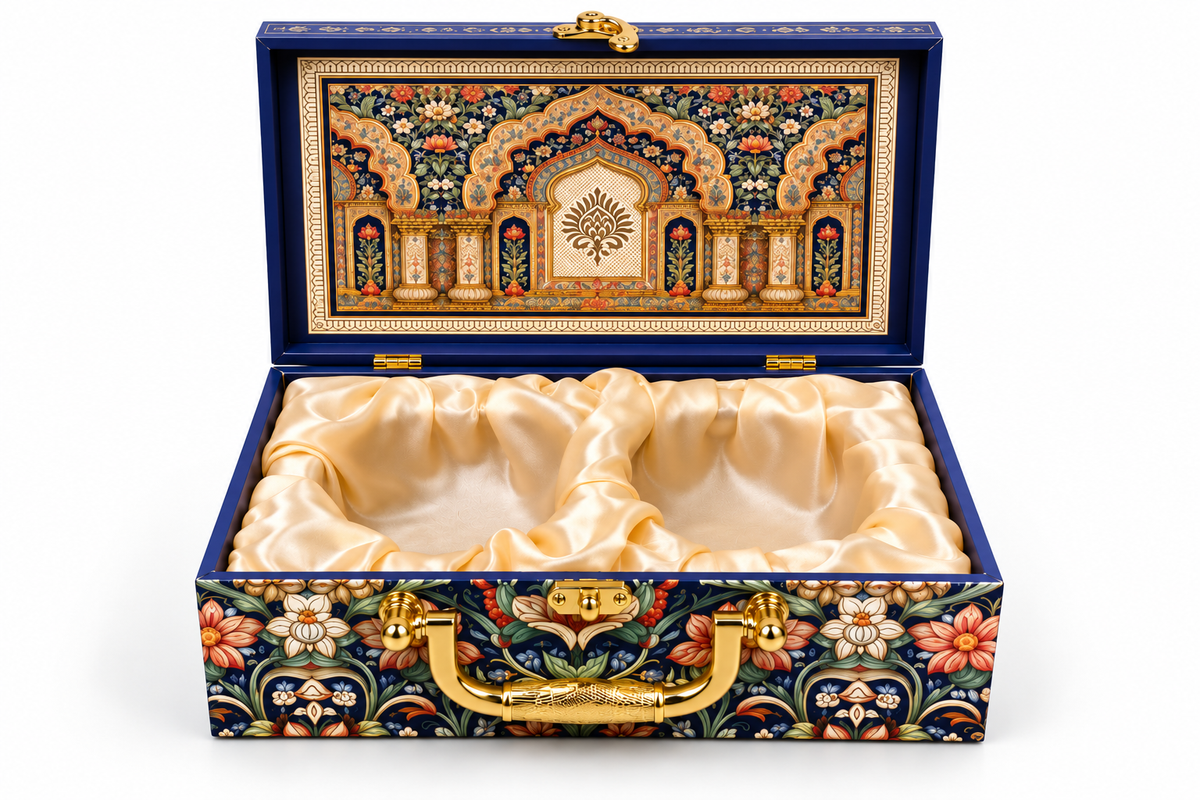 Gift Hamper with Imported Dried Fruits Box – 2 Glass Jars – Design 3