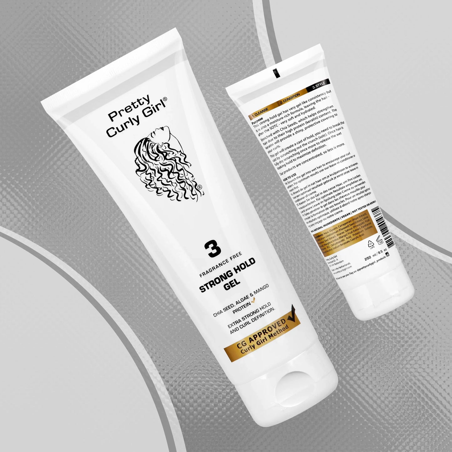 Pretty Curly Girl fragrance free strong hold curl gel 250ml Netherlands formula