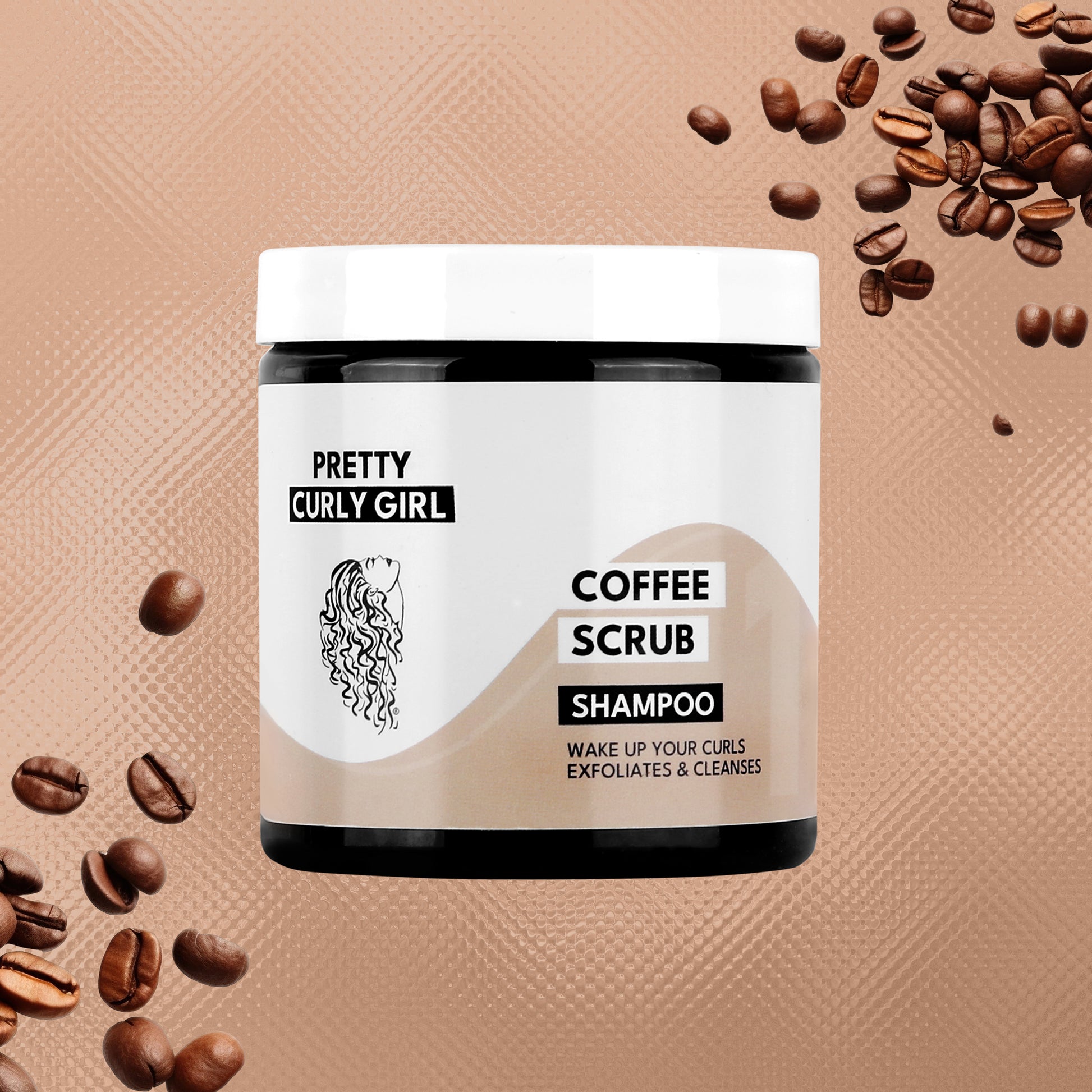 Pretty Curly Girl Coffee Scrub Shampoo 250ml scalp exfoliating anti dandruff shampoo