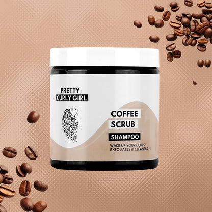 Pretty Curly Girl Coffee Scrub Shampoo 250ml scalp exfoliating anti dandruff shampoo