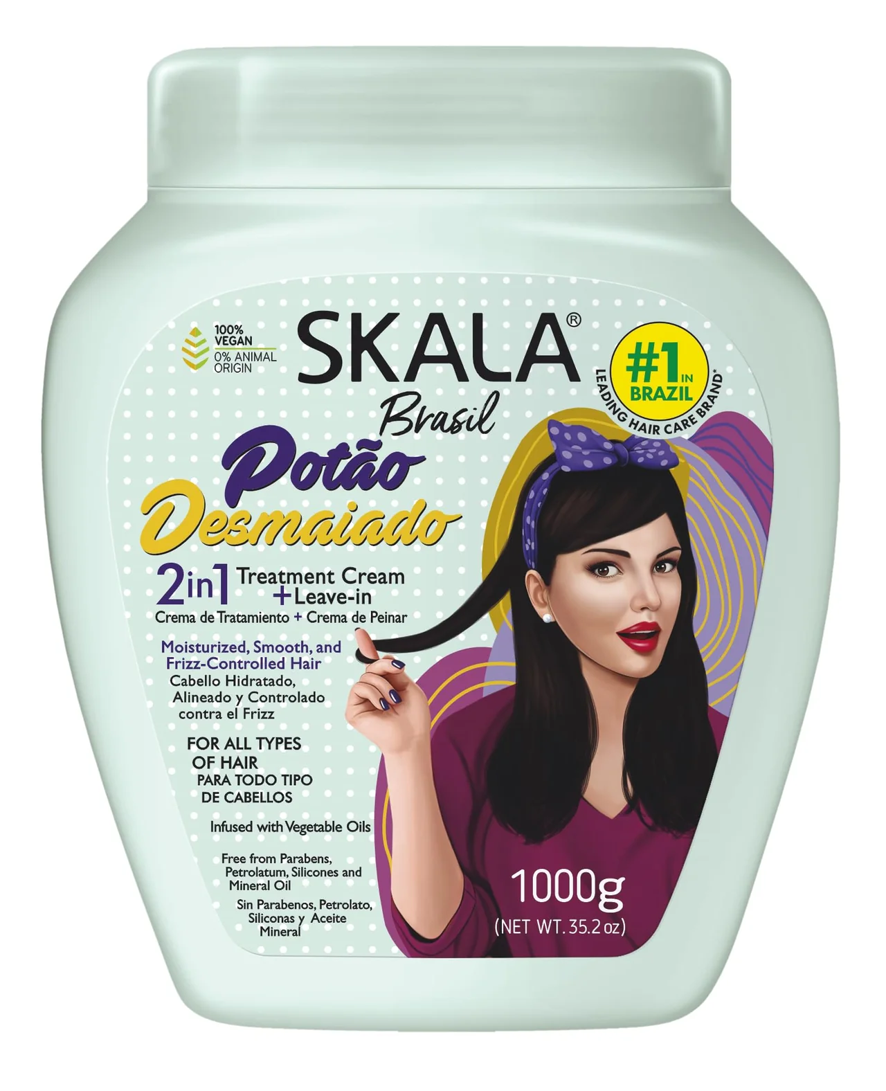 Skala Potão Desmaiado 2-in-1 Hair Treatment Cream & Leave-In 1000g – anti-frizz Brazilian hair mask
