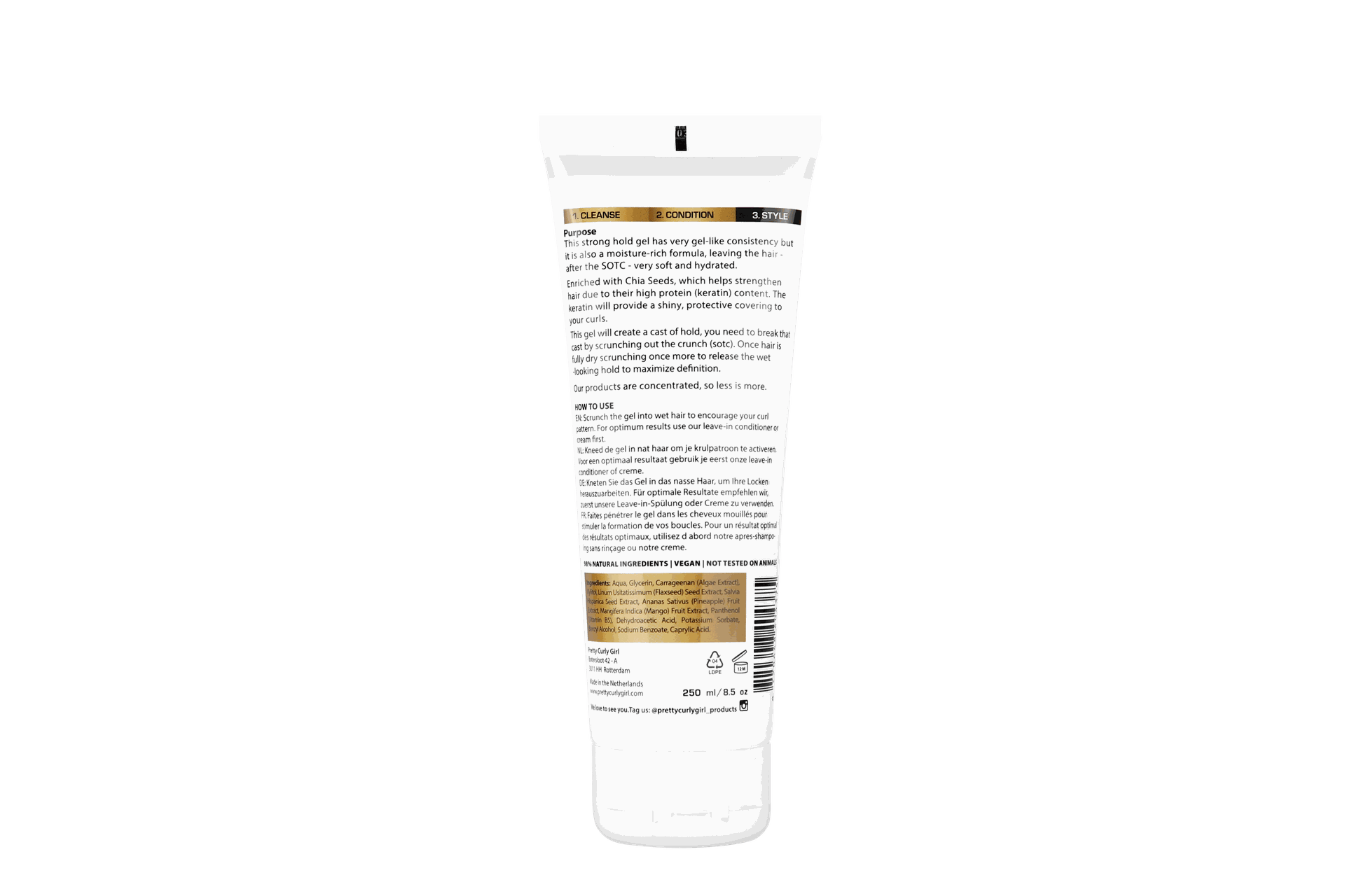 Extra strong hold curl gel Netherlands Pretty Curly Girl 250ml product image