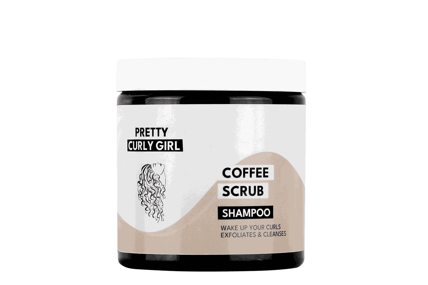 Anti dandruff coffee scrub shampoo bottle front view 250ml