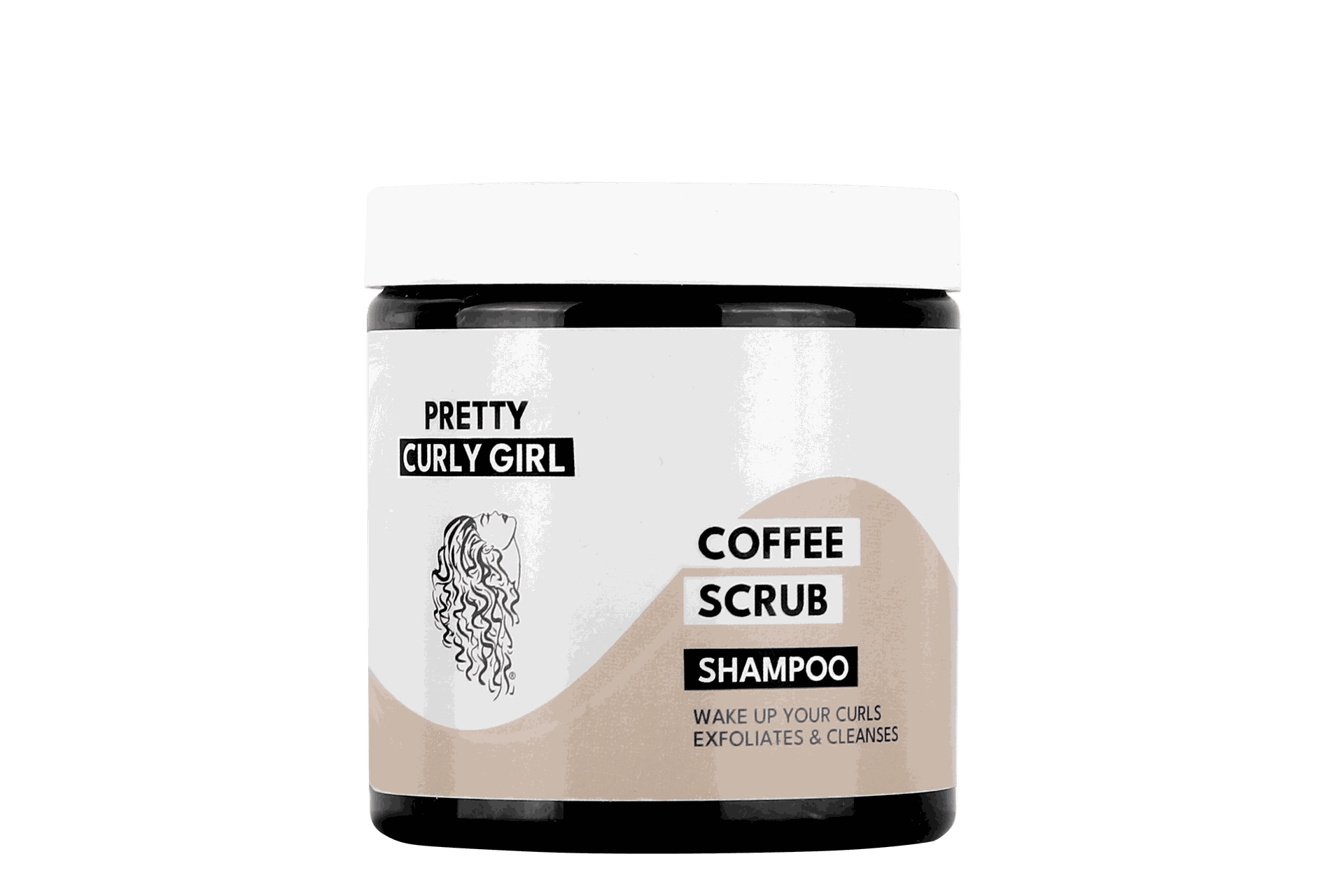 Anti dandruff coffee scrub shampoo bottle front view 250ml