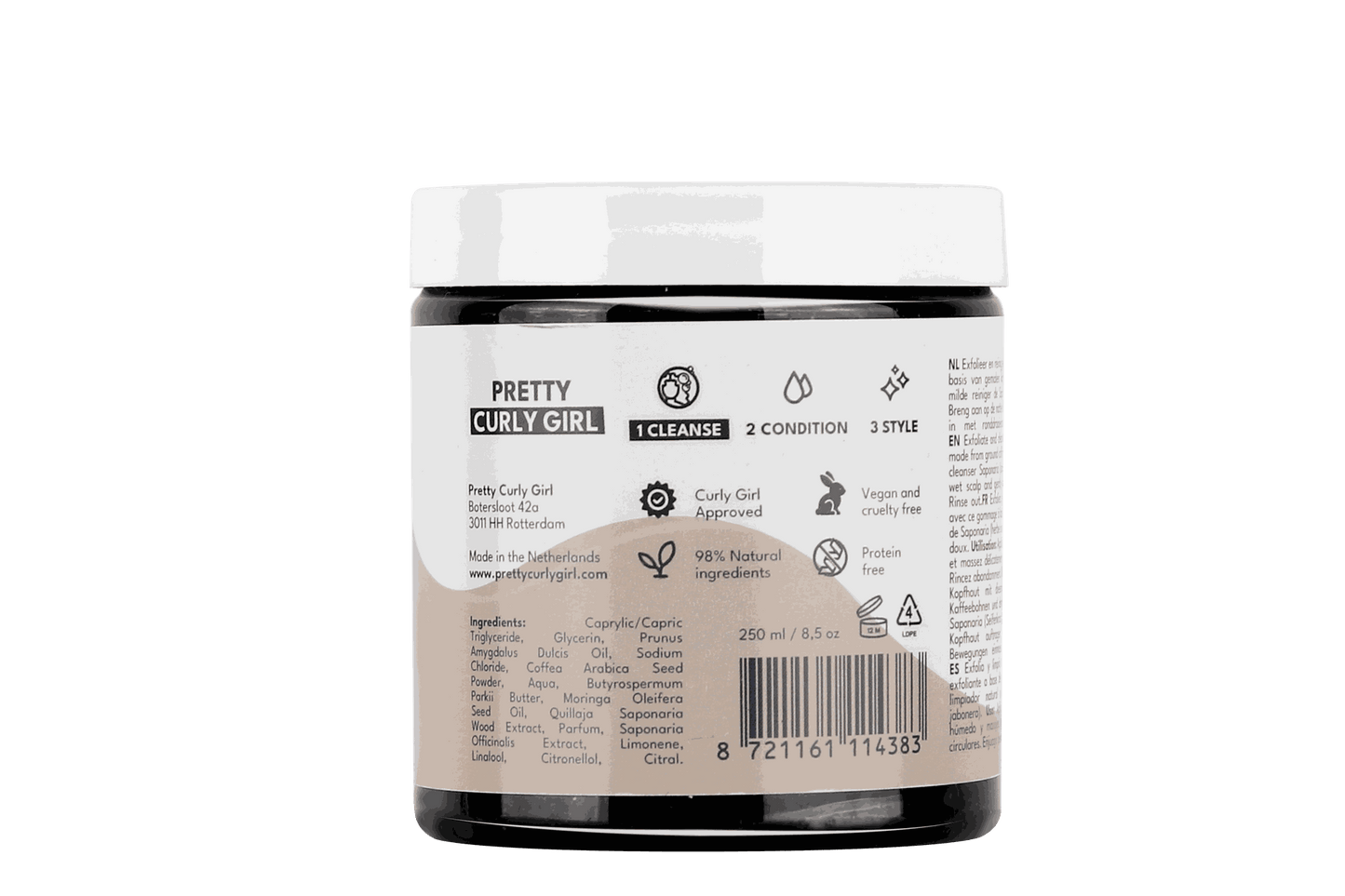 Pretty Curly Girl coffee shampoo packaging 250ml product image