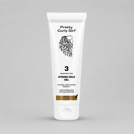 Pretty Curly Girl Extra Strong Hold Gel (Fragrance Free) 250 ml / 8.5 oz, made in the Netherlands
