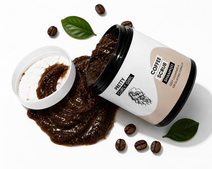 Pretty Curly Girl Coffee Scrub Shampoo, Exfoliates Scalp & Cleanses Hair, Anti-Dandruff, 250ml, Made in Netherlands
