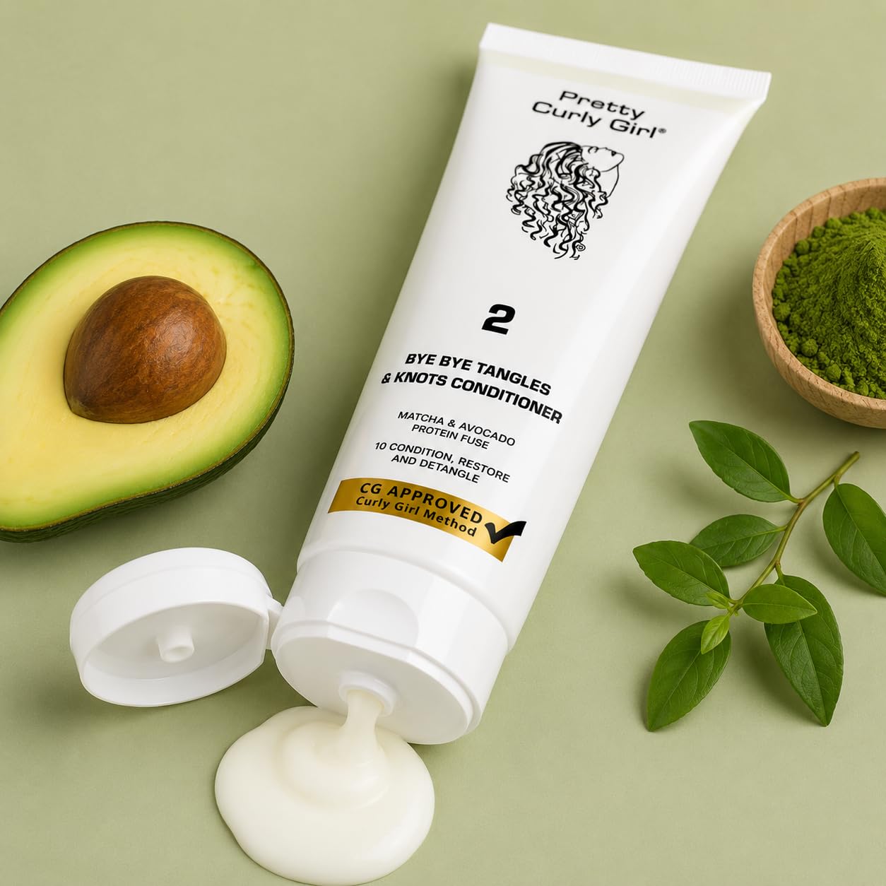 Pretty Curly Girl Bye Bye Tangles & Knots Conditioner 250 ml / 8.5 oz (Protein Free) 250 ml / 8.5 oz, made in the Netherlands