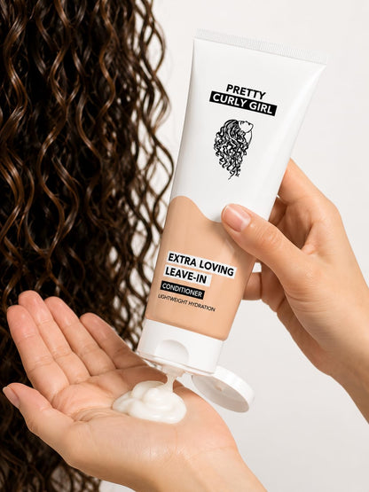Pretty Curly Girl Extra Loving Leave-In Conditioner 250 ml / 8.5 oz, Lightweight Hydration, made in the Netherlands