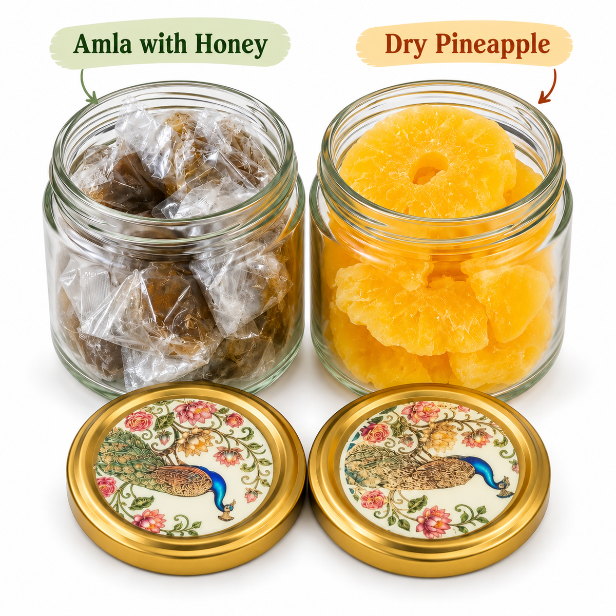 Gift Hamper with Imported Dried Fruits Box – 2 Glass Jars