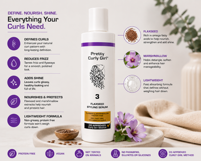 Pretty Curly Girl Flaxseed Serum 250ml, Made in Netherlands