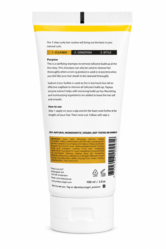 Pretty Curly Girl Reset Shampoo 100ML – Protein-Free Clarifying Shampoo for Curly Hair