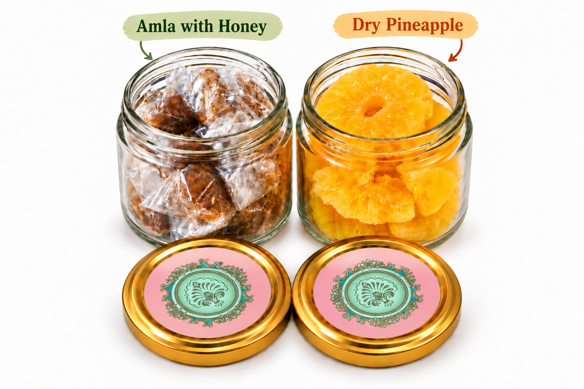 Gift Hamper with Imported Dried Fruits – 2 Glass Jars (Design 6)