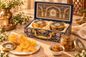Gift Hamper with Imported Dried Fruits Box – 2 Glass Jars – Design 3
