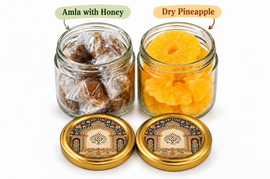 Gift Hamper with Imported Dried Fruits Box – 2 Glass Jars – Design 3