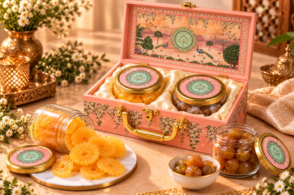 Gift Hamper with Imported Dried Fruits – 2 Glass Jars (Design 6)