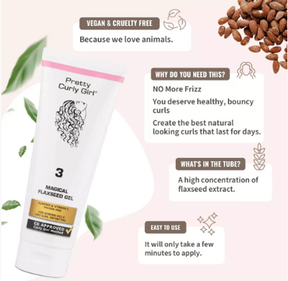 Pretty Curly Girl Magical Flaxseed Gel (Medium Hold & Curl Definition) 250 ml / 8.5 oz, made in the Netherlands